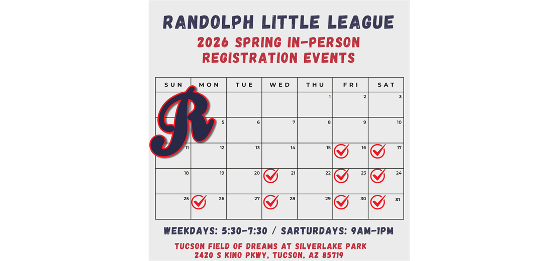 In-person Registration Dates!
